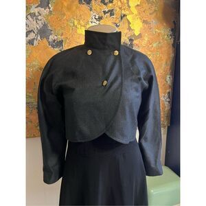 J. Tiktiner France Vintage Gray Wool Bolero Jacket INCREDIBLE NWOT? Stunning S8